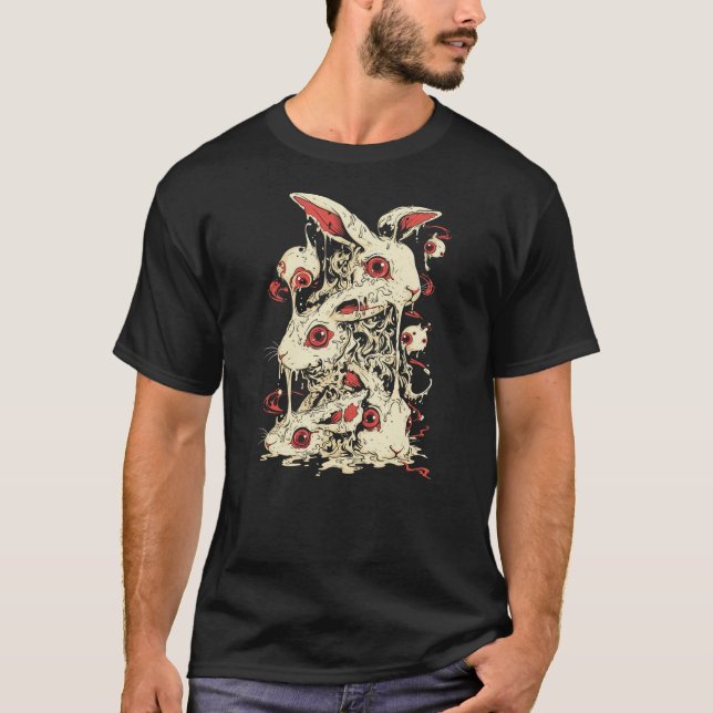 Camiseta Creepy Cute Horror Bunny Rabbit Goth Grunge Horror (Anverso)