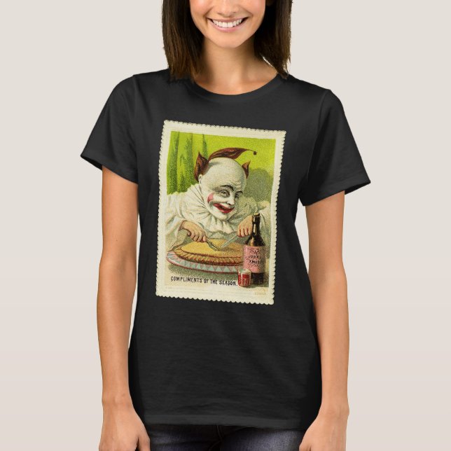 Camiseta Creepy Evil Victorian Clown Christmas Greeting (Anverso)