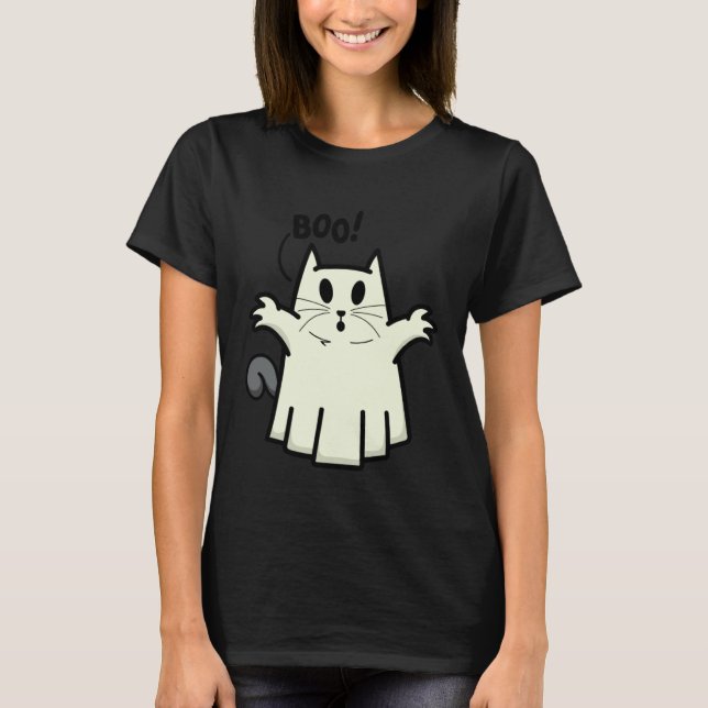 Camiseta Creepy Halloween Peeking Black Cat for Feline (Anverso)