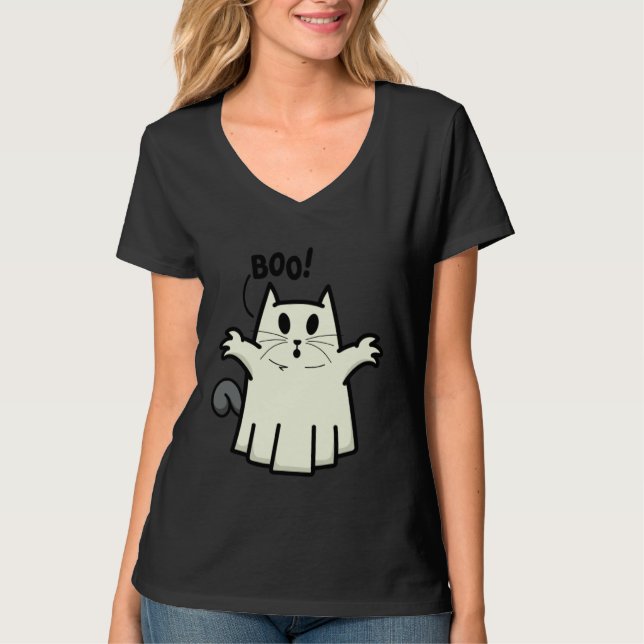 Camiseta Creepy Halloween Peeking Black Cat for Feline (Anverso)