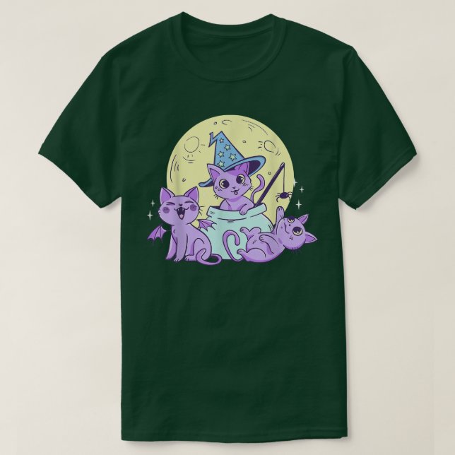 Camiseta Creepy Pastel Goth Soft Goth Emo Evil Cats With Mo (Diseño del anverso)