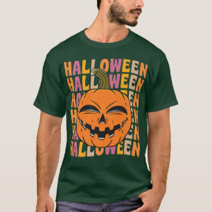 Camiseta Creepy Pumpkin 70s 80s Retro Vintage Style Hallowe