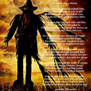 Camiseta Creepy Scarecrow arte oscuro y poema