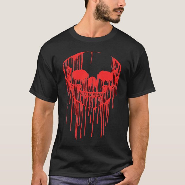 Camiseta Creepy Scary Bloody Skull Halloween Human Costume (Anverso)