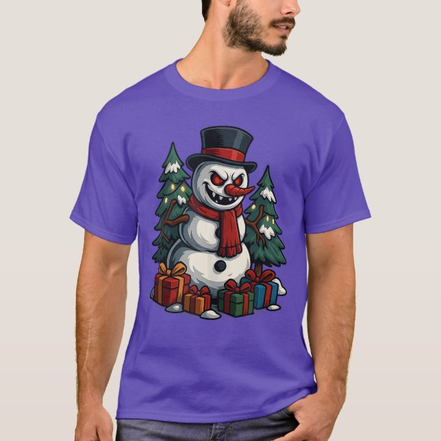 Camiseta Creepy Snowman Scary Christmas Horror Holiday Appa (Anverso)