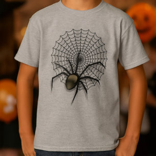 Camiseta Creepy Spider Web Halloween niños manga corta