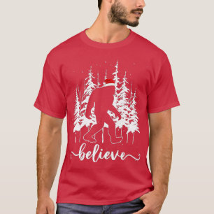 Camiseta Creer árbol de navidad grande de luz Santa Squatch