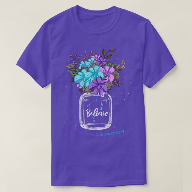 Camiseta Creer Cinta de Flor de Concienciación sobre Preven (Diseño del anverso)