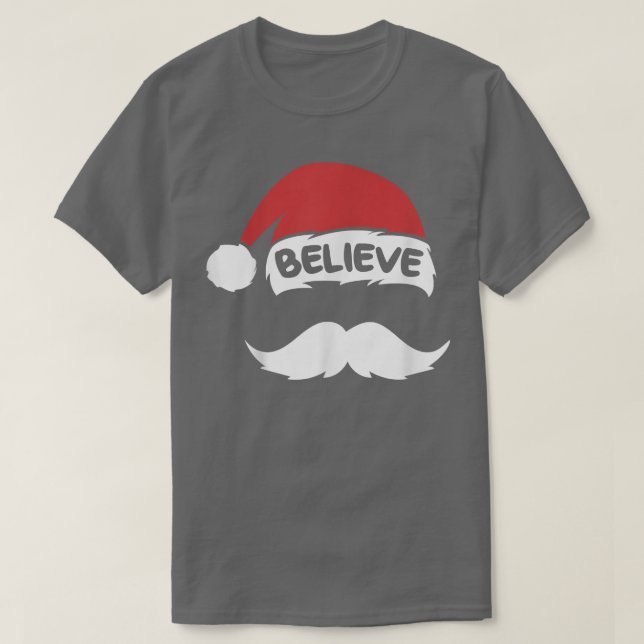 Camiseta Creer Cita De Santa Hat Con Navidades De Mustache  (Diseño del anverso)
