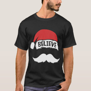 Camiseta Creer Cita En La Familia De Mustache De Santa Hat