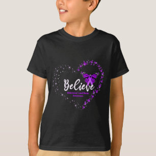 Camiseta Creer Corazón Cinta Morada Alzheimer y Cerebro