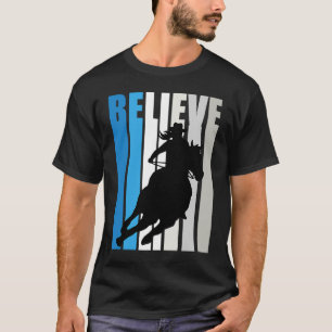 Camiseta Creer Cowgirl Azul Chicas del sur Caballo Occident