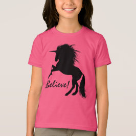 Camiseta "Creer" de Unicornio negro