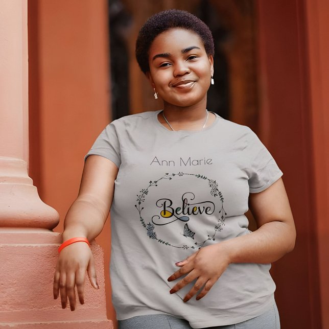 Camiseta Creer en cristiana cristiana, mariposa de fe (Subido por el creador)