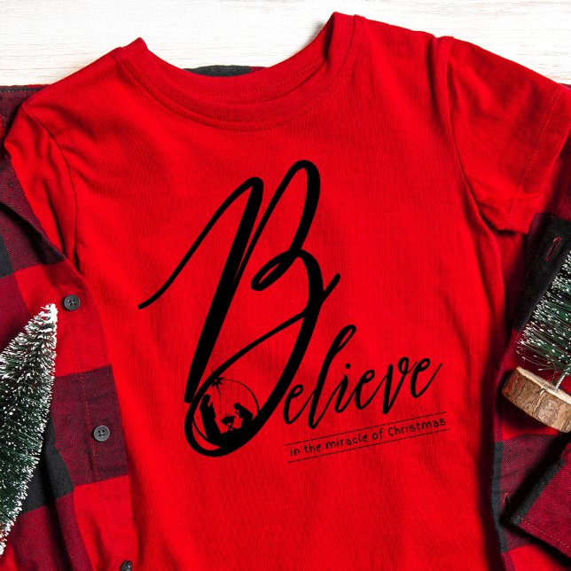 Camiseta Creer En El Milagro De Los Navidades Jesús Manger (Subido por el creador)