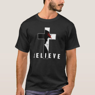 Camiseta Creer En Jesús Fe Cristiana En Dios Crossbar A
