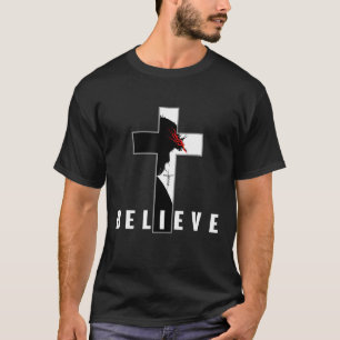Camiseta Creer en Jesús la fe cristiana en Dios Crossbar A