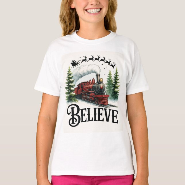Camiseta Creer en la festividad del tren mágico (Anverso)