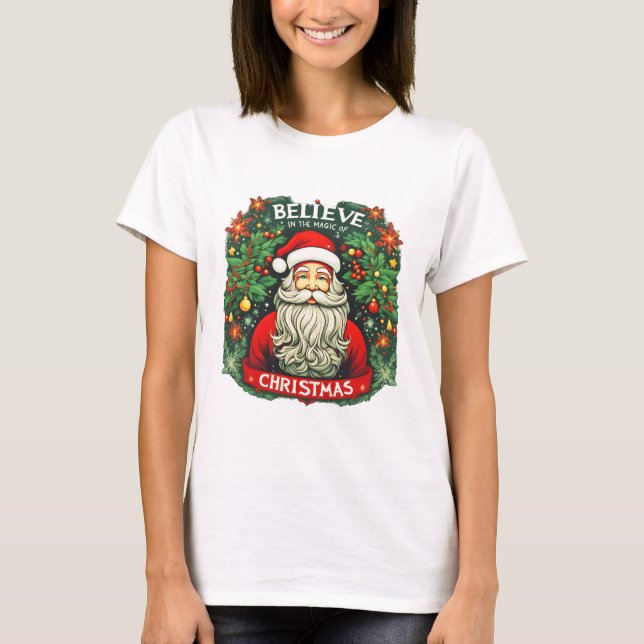 Camiseta Creer en la magia de la fiesta de los Navidades (Anverso)