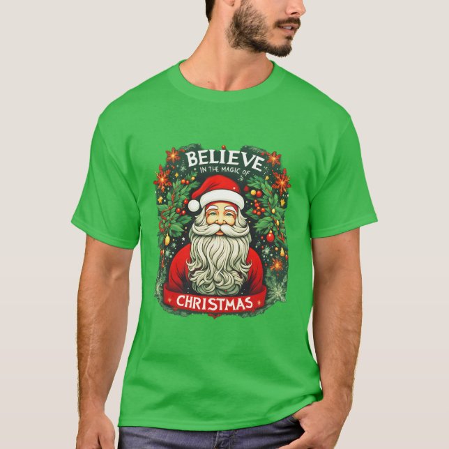 Camiseta Creer en la magia de la fiesta de los Navidades (Anverso)