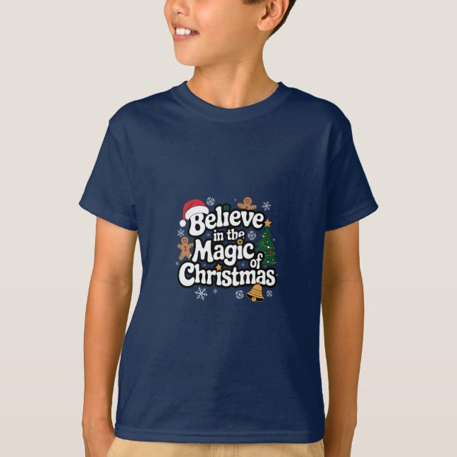 Camiseta Creer en la magia de los Navidades para niños fest (Anverso)
