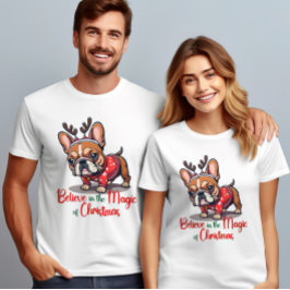 Camiseta Creer en la magia de los Navidades Perro Santo