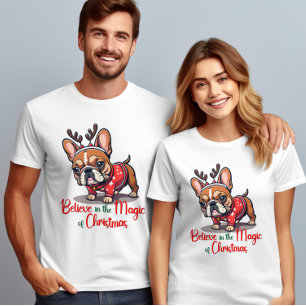 Camiseta Creer en la magia de los Navidades Perro Santo