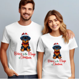 Camiseta Creer en la magia de los Navidades Santa Dog
