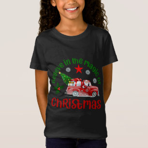 Camiseta Creer en la magia de los Navidades, Santa en rojo