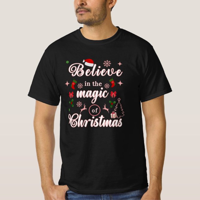 Camiseta Creer En La Magia De Los Navidades Xmas Citas Des (Anverso)
