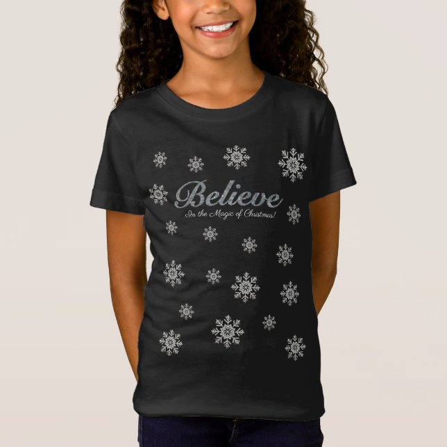 Camiseta Creer en la magia de los niños plateados Navidades (Anverso)