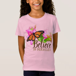 Camiseta Creer en los milagros mariposa y orquídea monarca