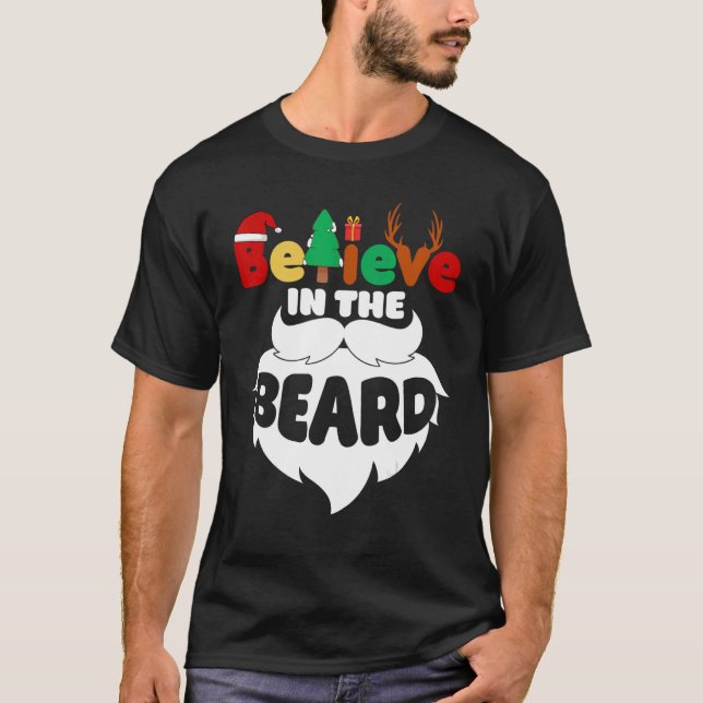 Camiseta Creer en los Navidades de barba Santa Claus Xmas M (Anverso)