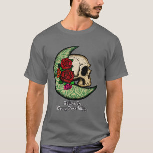 Camiseta Creer En Toda Posibilidad - Crescent Moon Skull