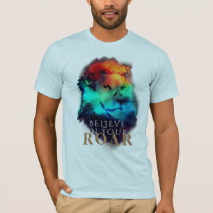 Camiseta Creer en tu pintura de León color de agua azul