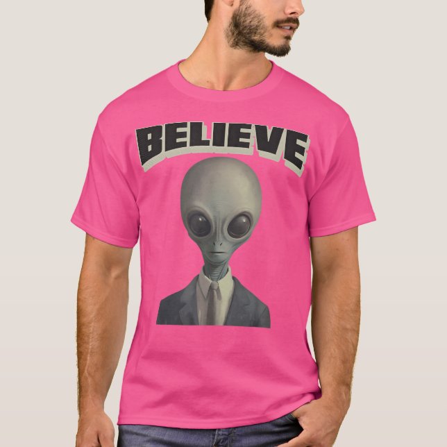 Camiseta Creer Extranjero En Demanda Por Ufo Buffs Martian  (Anverso)