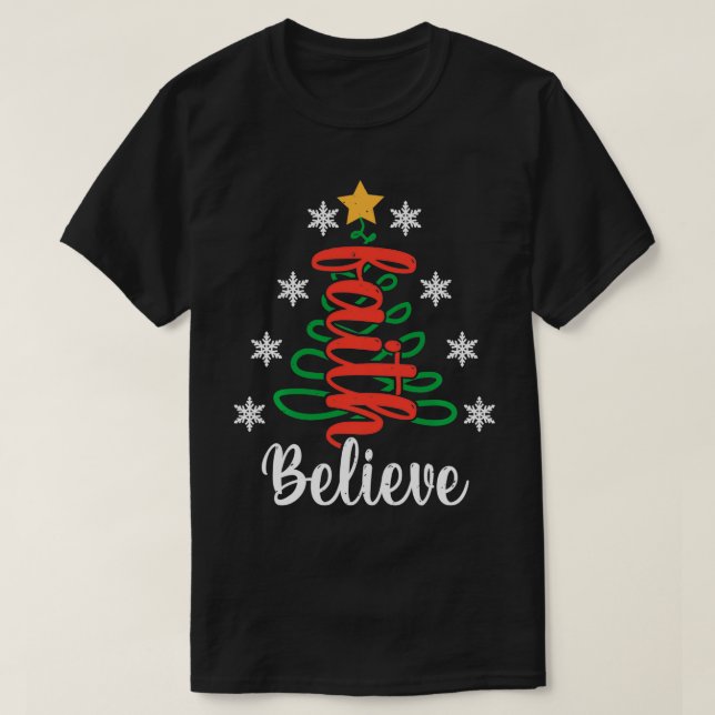 Camiseta Creer fe cristiana Jesús Navidades religiosos (Diseño del anverso)
