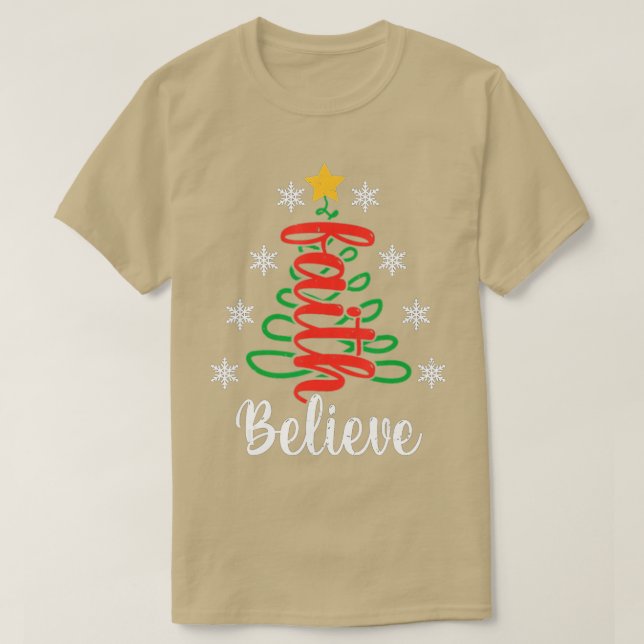 Camiseta Creer fe cristiana Jesús Navidades religiosos (Diseño del anverso)
