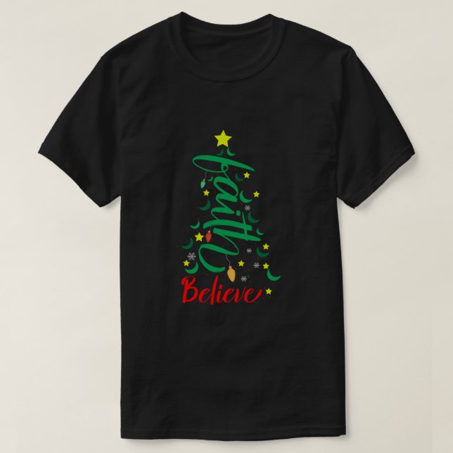 Camiseta Creer fe cristiana Jesús Navidades religiosos (Diseño del anverso)