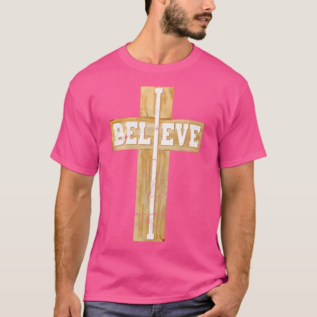 Camiseta Creer la Cruz Cristiana Jesucristo Cristianos (Anverso)
