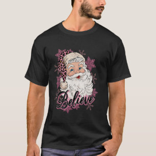 Camiseta Creer Leopard Santa Clause Nieve Feliz Navidad