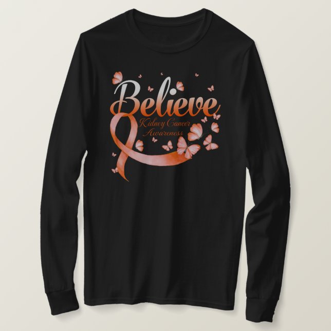 Camiseta Creer mariposa KIDNEY CÁNCER (Anverso del diseño)