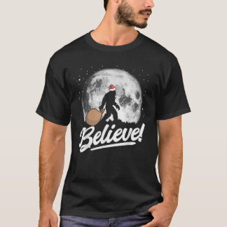 Camiseta Creer Navidades de Santa Bigfoot La nieve de la no