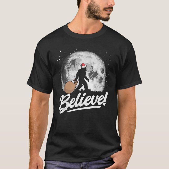 Camiseta Creer Navidades de Santa Bigfoot La nieve de la no (Anverso)