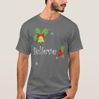 Camiseta Creer Navidades Fiestas familiares Tee Funny Boy C