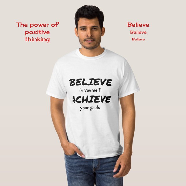 Camiseta Creer para lograr deportes de texto motivadores (Subido por el creador)
