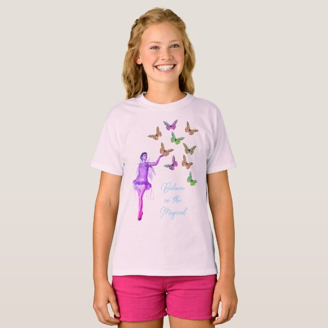Camiseta Creer que las mariposas de hadas son Inspiradoras (Anverso completo)