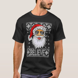 Camiseta Creer que Santa Claus Gafas de sol Navidades Fami