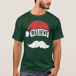 Camiseta Creer Santa Hat Cap Blanco Mustache Familia Cristo