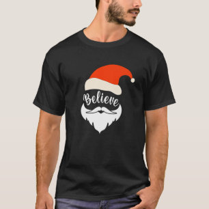 Camiseta Creer Santa Mustache Navidades Santa Hat Beard K